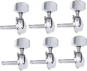 BESTonZON Folk Guitar Essential 6r Silver Tuning Pegs Sturdy Metal Guitar Machine Heads