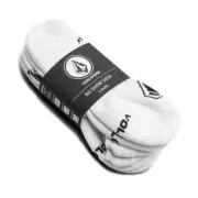 Volcom "No Show Stone" Liner Sock (White) Men's 3-Pack Socks
