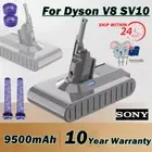 9500mAh Battery For Dyson V8 SV10 Absolute Animal Stick SONY 164527-01 &Filter N