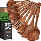 Wooden Spoons for Cooking 10 Pcs Wooden Cooking Utensils Set Wooden Utensil Set