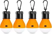 LED Tent Light 4-Pack Clip Hook Hurricane Emergency Lights LED Camping Light Bulb Camping Tent Lamp Portable Lantern Bulb Camping Equipment for Camping, Hiking (Orange)