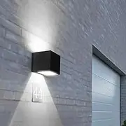 SOTTLOT Solar Wall Lights, 4000K 700LM Up and Down Solar Lights Outdoor Waterproof, Super Brightness Cube Design LED Solars Outdoor Light Decorative for Porch Patio Yard Fence