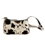 Fashion Design Milk Cow Print Women Underarm Baguette Handbags Vintage PU Leather Girls Shoulder Messenger Bags Women Armpit Bag