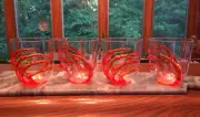 SET OF 4: ORANGE SKELETON HAND~ACRYLIC Stemless Wine Drink GLASSES~HALLOWEEN~NEW