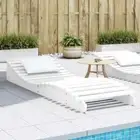 Garden Sun Lounge Pine Wood Lounger Outdoor Furniture Sofa Patio Day Bed White
