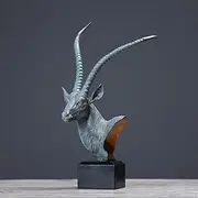 Antelope Statue, Large Animal Sculpture, Resin Collectible Ornament, Home and Living Room Decoration, Removable, Easy to Install, Bronze
