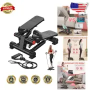 Compact Mini Stepper with Resistance Bands & LCD Monitor - 350LBS Capacity