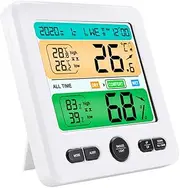 Thermohygrometer Clock Large Display Indoor Thermometer for Home Accurate Temperature Humidity Monitor