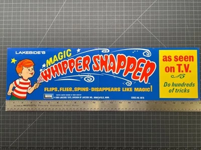 Vintage 1960's MAGIC WHIPPER SNAPPER Sword Toy STORE DISPLAY SIGN Lakeside nos !