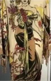 BUTTER CREAM ARTDECO STEVIE NICK'S STYLE MUCHA GYPSY BOHO "HELENE DELUXE DUSTER