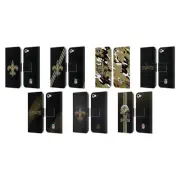 NFL NEW ORLEANS SAINTS LOGO LEATHER BOOK CASE FOR APPLE iPOD TOUCH MP3