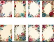 16 Pcs Boho Flower Tags Junk Scrapbook USA Seller