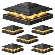 APONUO Solar Post Cap Lights,IP64 Waterproof 16 Bright LEDs Outdoor Lighting ...