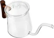SECFOU Teapot Handle Modern Glass Coffee Kettle 480ml for Single Serve Brewing Tea Making