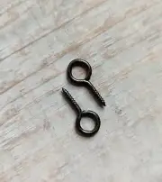 Eye Pins Screws Loop Hook Hang Hoop Ornament Pin Bulk Lot 10 pc Set Black 1 inch