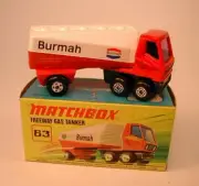 Vintage MATCHBOX Lesney Superfast #63 Burmah Freeway Gas Tanker Orig Box 1972