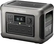 [ALLPOWERS] 1152Wh Portable Power Station, R1500 1800W LiFePO4 Solar Generator w/ 4 * 1800W AC Outlets(Peak 3000W), UPS Power Supply Backup 43dB for Emergency, Camping, RV, Home Use, 0-80% in 40 Mins