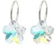 Solid 925 Sterling Silver AB Sleepers Embellished with SWAROVSKI Crystals