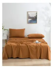 [Dreamaker] Micro Flannel Sheet Set in Rust