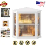 Large Corner Bread Box - Farmhouse Style Airtight Container for Fresh Breads