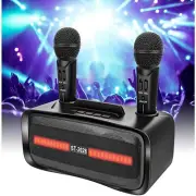 Portable Karaoke Machine Bluetooth Parties Events Speaker System Two Microphones