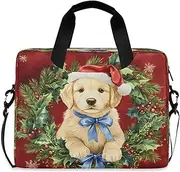 Quteprint Christmas Day Cute Dog 15.6 Inch Laptop Bag Briefcase for Business, Water-Resistant Computer Bag Fits 14-16 Inch Notebook for Men Women, Office Travel Work Backpack, Multi, 40x7.5x30cm