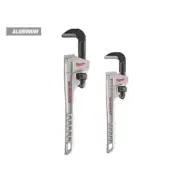 Milwaukee Straight Pipe Wrench Set 2-Pcs Overbite Jaw Design + Dual Coil Springs