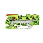 A●10pcs WAGO 2106-5307 ​3-Conductor Ground Terminal Block 6 mm² Green-Yellow New