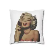 Vintage Marilyn Monroe Style Decorative Pillowcase, Retro Home Decor, Throw