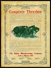 Vintage Look Huber Farm Machinery New Metal Sign: Complete Thresher - Marion, OH