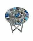 18" Agate Table Top semi precious stones Work With Steel Base