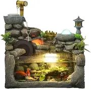 Tabletop Water Fountain Rockery Fountain Fish Tank Circulating Water Tea Table Micro Landscape Living Room Office Desktop Humidifier Waterscape Ornaments Office Relaxation Meditation Fountain