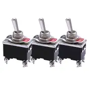 Mxuteuk 3Pcs Heavy Duty Rocker Toggle Switch 15A 250V DPST On/Off 4 Terminal 2 P