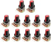 XYWHPGV 12Pcs 1K Ohm Variable Resistors Single Turn Rotary Carbon Film Taper Potentiometer with Knobs(c1520 eaa47 b1583 9edf7 35afe 3864a