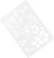IWOWHERO 3pcs DIY Hollow Hummingbird Flower Pattern Stencils for Durable Drawing Templates for Painting Scrapbooking and Crafting Activities