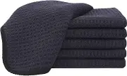 Sinland Microfiber Waffle Weave Dishcloths Absorbent Dish Towels Reusable Cleaning Cloths Quick Drying Dish Rags 33cmx33cm Black