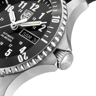 LUMINOX 雷明時 Sport Timer 200米潛水自動機械錶 42MM / 純黑 / 黑陶瓷圈 / 牛皮錶帶 A0921