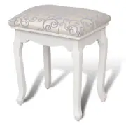 vidaXL Dressing Stool Warm White Luxurious Bedroom Chair Elegant Fabric 47cm