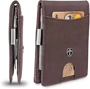 [Travando] Slim Wallet with Money Clip SEATTLE RFID Blocking Card Mini Bifold Men