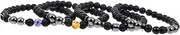 COLLBATH Fashionable 4pcs Energy Hematite Stone Anklet Magnetic Foot Chain Wear-resistant Black Decorative
