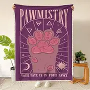 GANYGLE Cat Claw Blanket Printed Double-Layer Flannel Blanket is not only Decorative, but Also Very Warm and Extra Fleece (Purple,39''X59'')