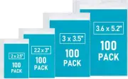 Small Plastic Bags, 400 PCS Mini Baggies, 4 Assorted Sizes, Transparent