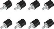 uxcell M8 Thread Rubber Mounts, Vibration Isolators, Cylindrical Shock Absorber with Studs 25 x 25mm 8pcs