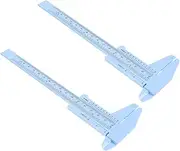 BATHVEVE 2Pcs Eyebrow Measuring Ruler Creative Makeup Tool for Precise Eyebrow Mapping Durable Light Blue Caliper for Symmetrical and Measurement