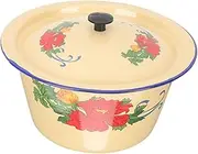 STOBAZA Retro Tureen Vintage Enamel Basin Enamel Pot for Kitchen Storage Bowl Classic Design