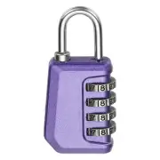 1 Pcs Combination Lock 4 Digit Locker Locks for Luggage Gym File Pearl Purple