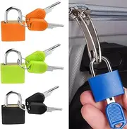 [Luxiremi] Pack of 4 Suitcase Locks with Keys Small Padlocks Luggage Locks for Outdoor Travel Luggage Suitcase Luggage School Gym Lockers Laptop Bag