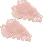 Ipetboom 1 Pair Heart Shaped Quartz Eye Mask Soothing Eye Cover for Fatigue Relief and Relaxation Cooling Stone Patch for Skincare and Comfortable Sleep Massage Tool