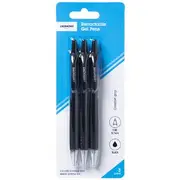 J.Burrows Retractable Gel Pens Black 3 Pack