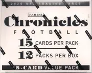 2020 NFL Panini Chronicles NFL Football Factory Sealed Jumbo Value Fat Pack Box
